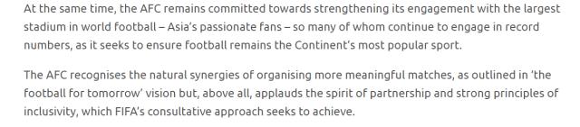 乐鱼官网-亚足联发公告 支持温格主持的世界杯2年一届改革